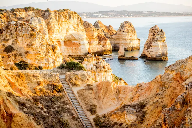 Rocky Coastline In Lagos Portugal